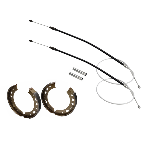 Handbrake cable, guide tube and brake shoe set. Porsche 997.1 / 997.2 - OEM / original equipment quality