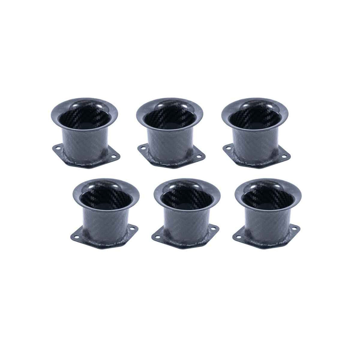 Carbon Fiber Carburetor Intake Trumpets Set of 6 (50mm High) - Porsche 911 / 912 / 356