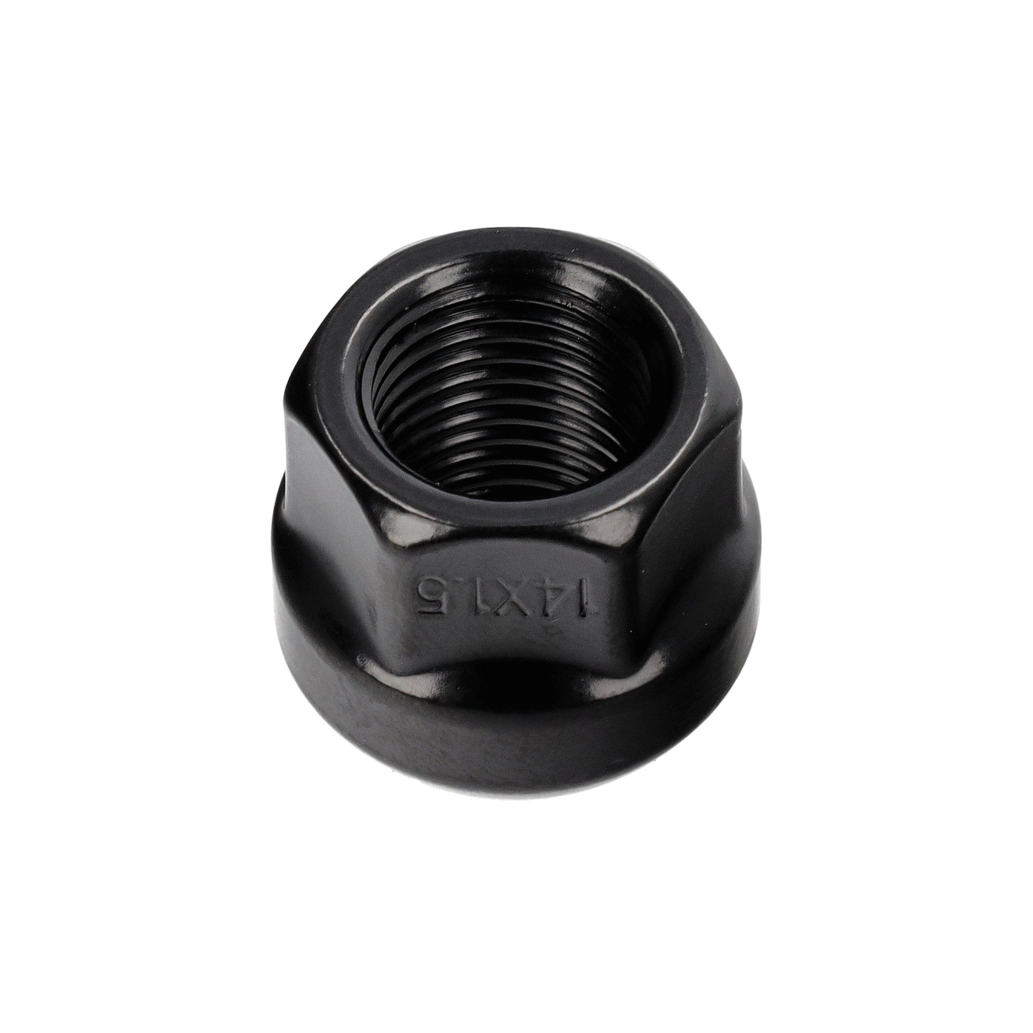 Wheel nut open spherical seat R14 black