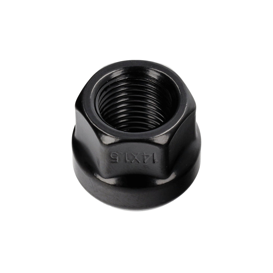 Wheel nut open spherical seat R14 black