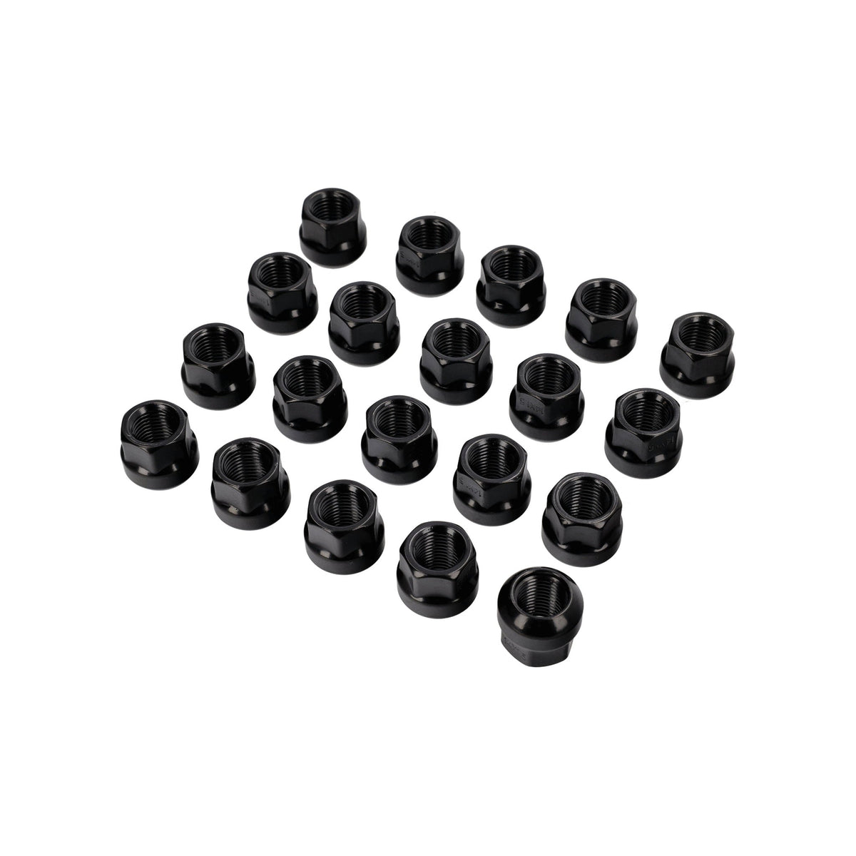Radmutter offen Kugelbund R14, schwarz lackiert (20er-Set)
