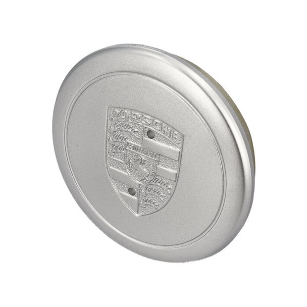 Radnabendeckel in Silber mit Porsche Wappen. Porsche 911 70-83