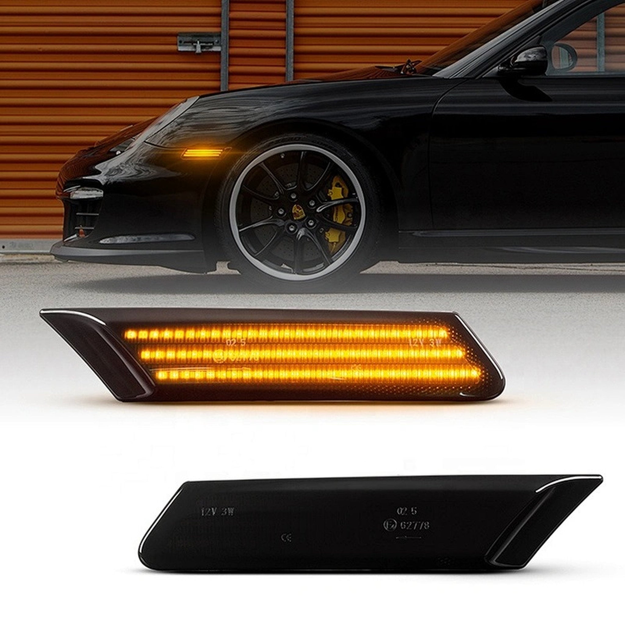 Tinted LED side markers for Porsche 997