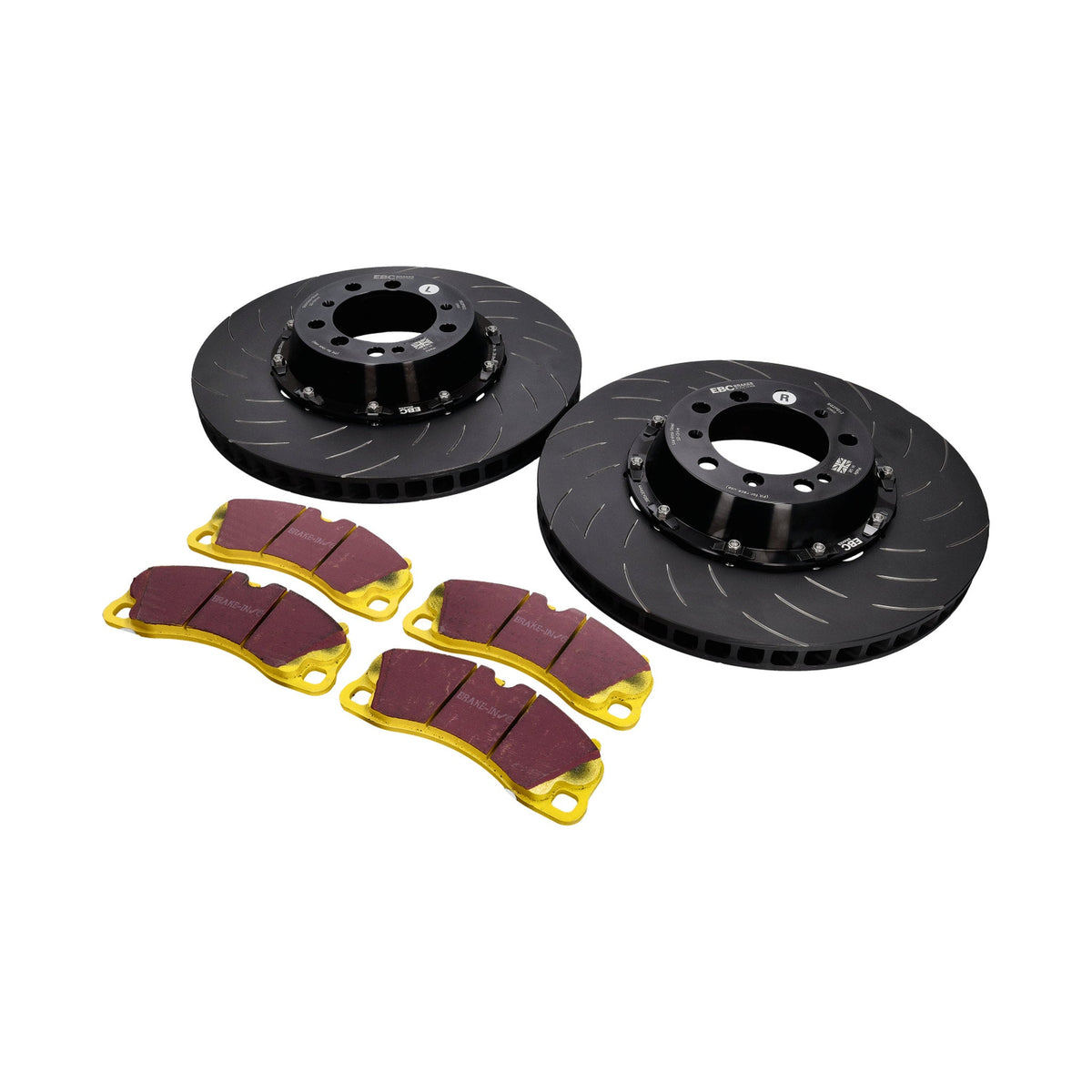 EBC Racing vorn Zweiteilige schwimmend gelagerte Bremsscheibe und Yellowstuff Belagkit. Porsche 991 Turbo / 981 Cayman GT4