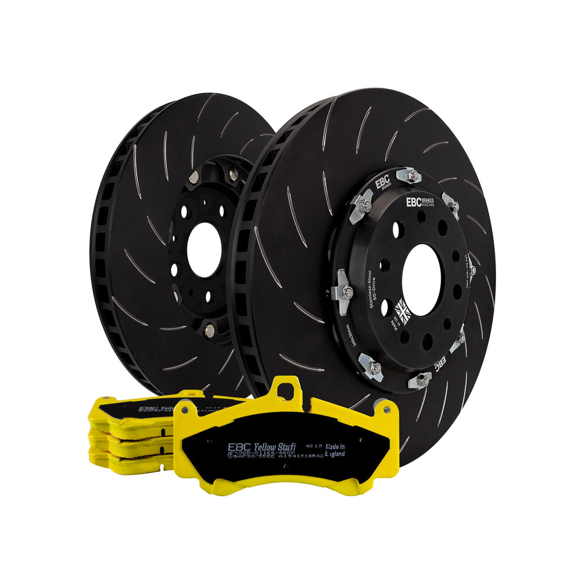 EBC Racing zweiteilige schwimmende Bremsscheibe hinten und Yellowstuff Belagkit. Porsche 991 GT3