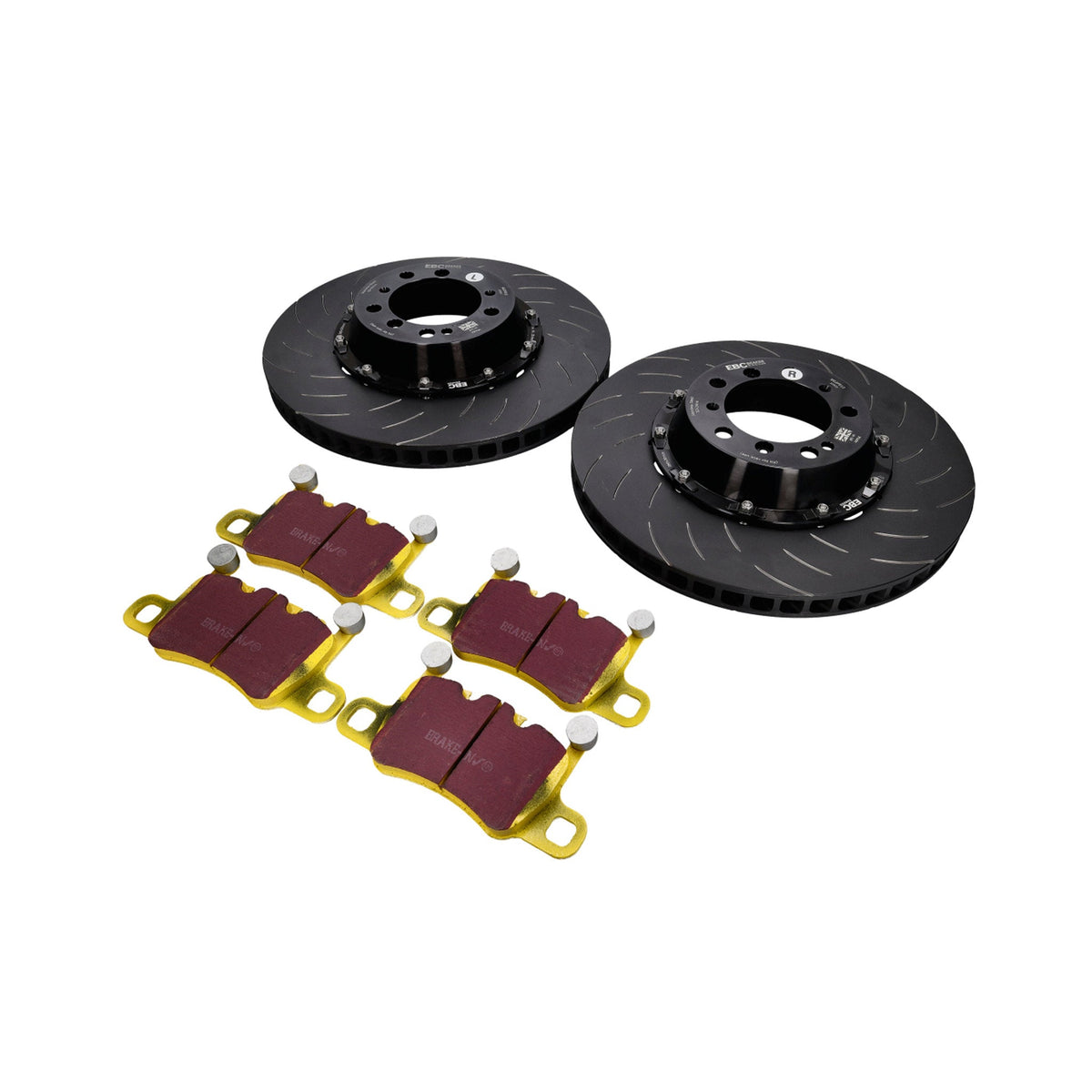 EBC Racing zweiteilige schwimmende Bremsscheibe hinten und Yellowstuff Belagkit. Porsche 991 Turbo / 981 Cayman GT4