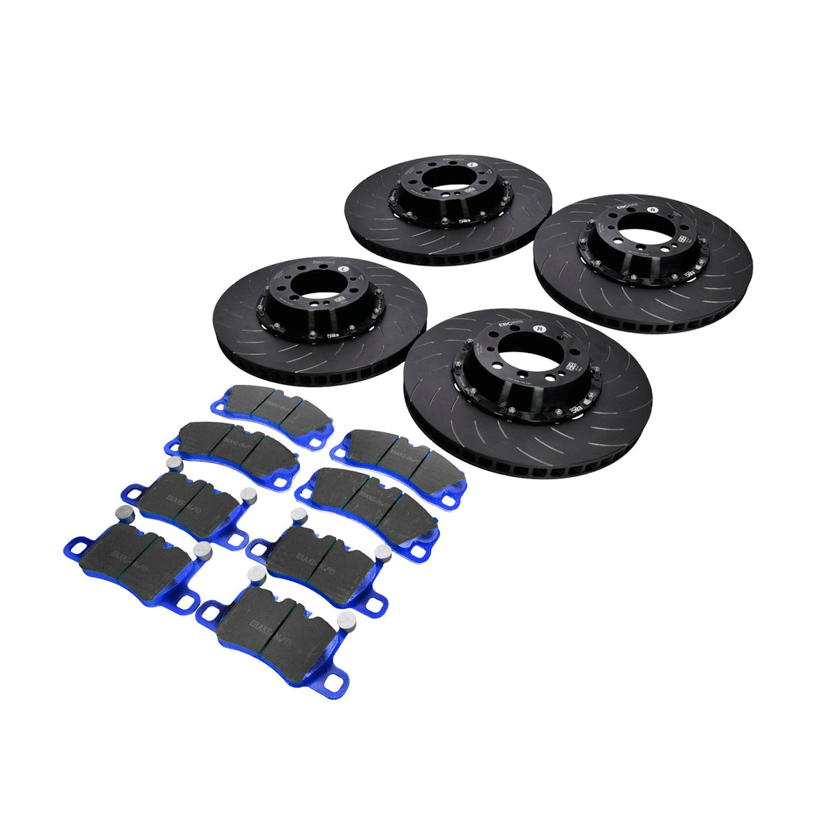 EBC Racing Two-Piece Floating Disc and Bluestuff Pad Kit. Porsche 991 Turbo / 981 Cayman GT4