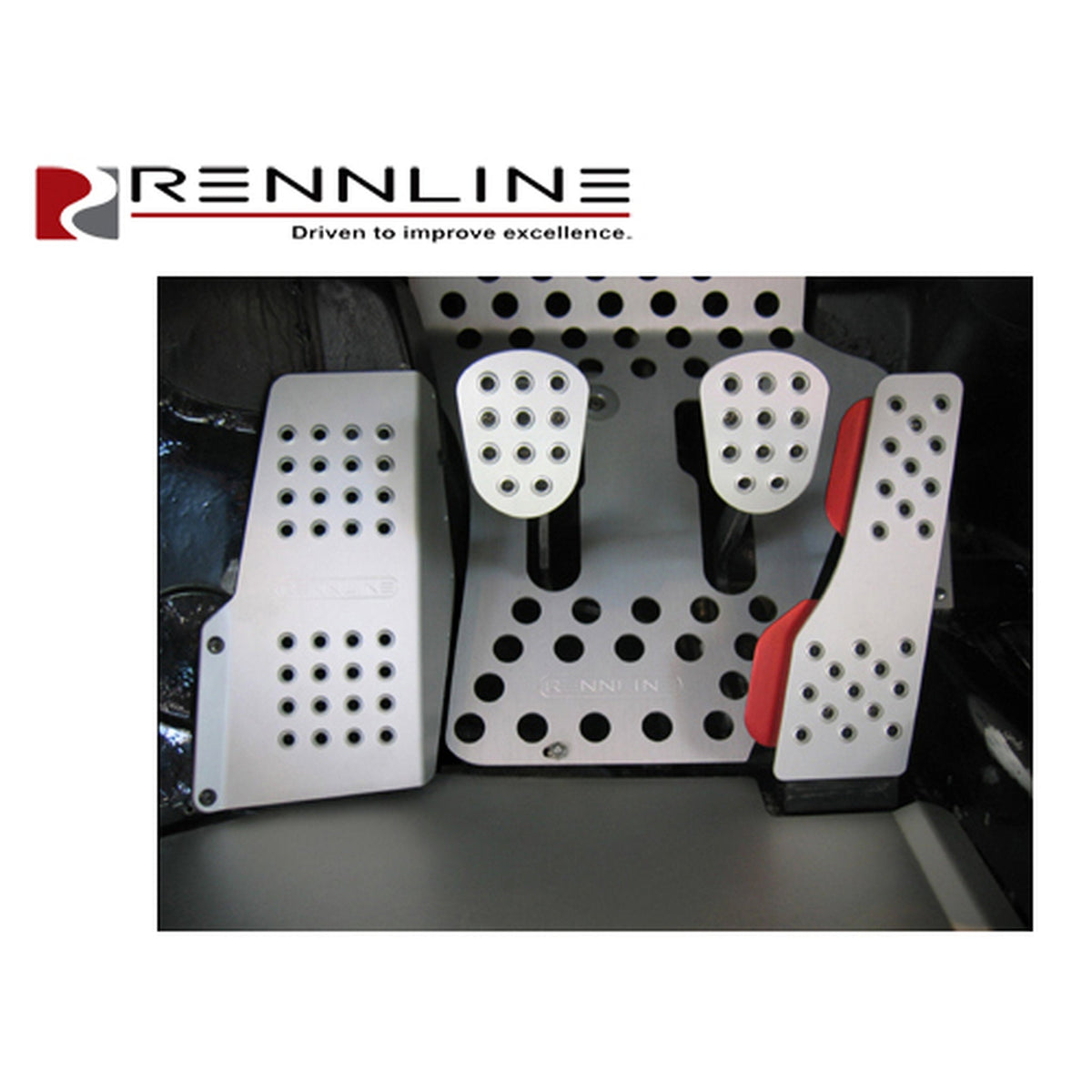 Rennline Aluminium 4-teiliges Pedalsatz perforiert. Porsche 996/997/986/987/Cayman