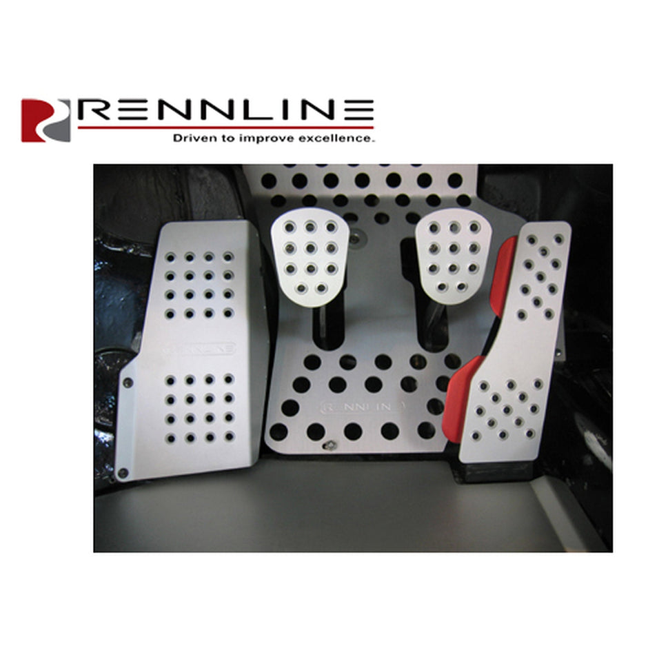 Rennline Aluminum 4-Piece Perforated Pedal Set. Porsche 996/997/986/987/Cayman