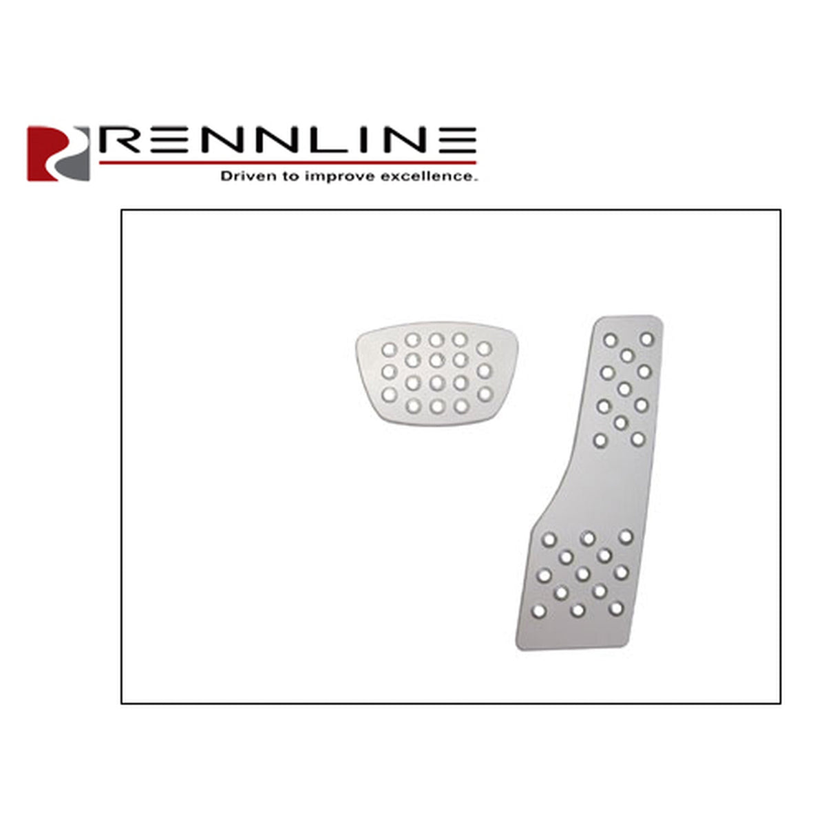 Rennline Aluminum 2-Piece Perforated Pedal Set. Porsche 944/996/997/986/987/Cayman/991/Panamera Tiptronic