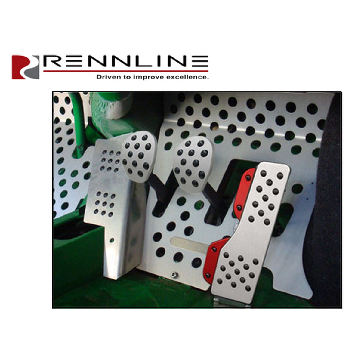 Aluminum Pedal Set 4-Piece Rubber Grip | Porsche 911 / 912 / 930 | Rennline