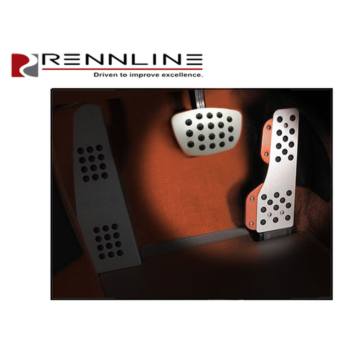 Aluminum Pedal Set 2-piece Rubber Grip Tiptronic | Porsche 911 / 912 / 930 / 964 / 993 | Rennline