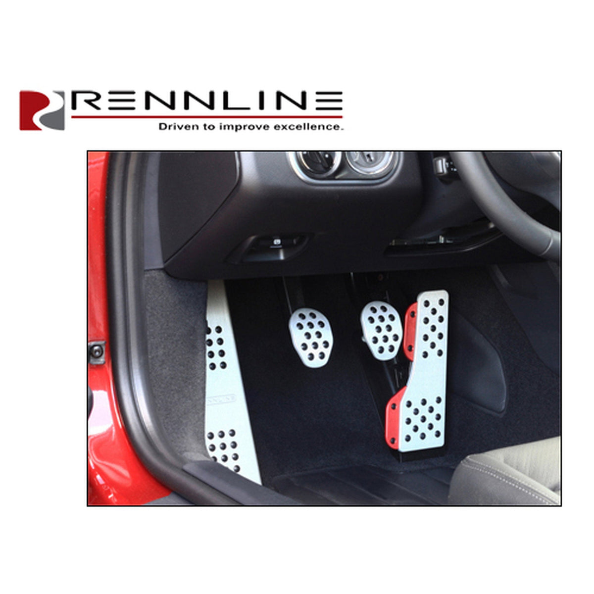4-teiliges -Aluminium-Pedalsatz mit Porsche-Wappen-Gummigriff
