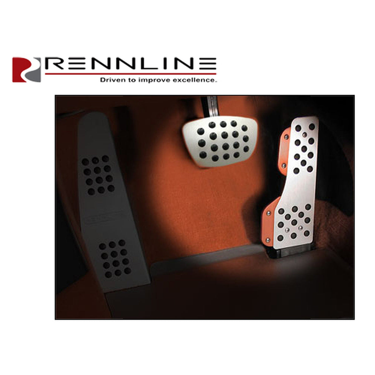 Rennline Aluminium 2-teiliges Pedalsatz Gummigriff. Porsche 944/924/968/996/997/Boxster/Cayman/991/Panamera TIPTRONIC/PDK