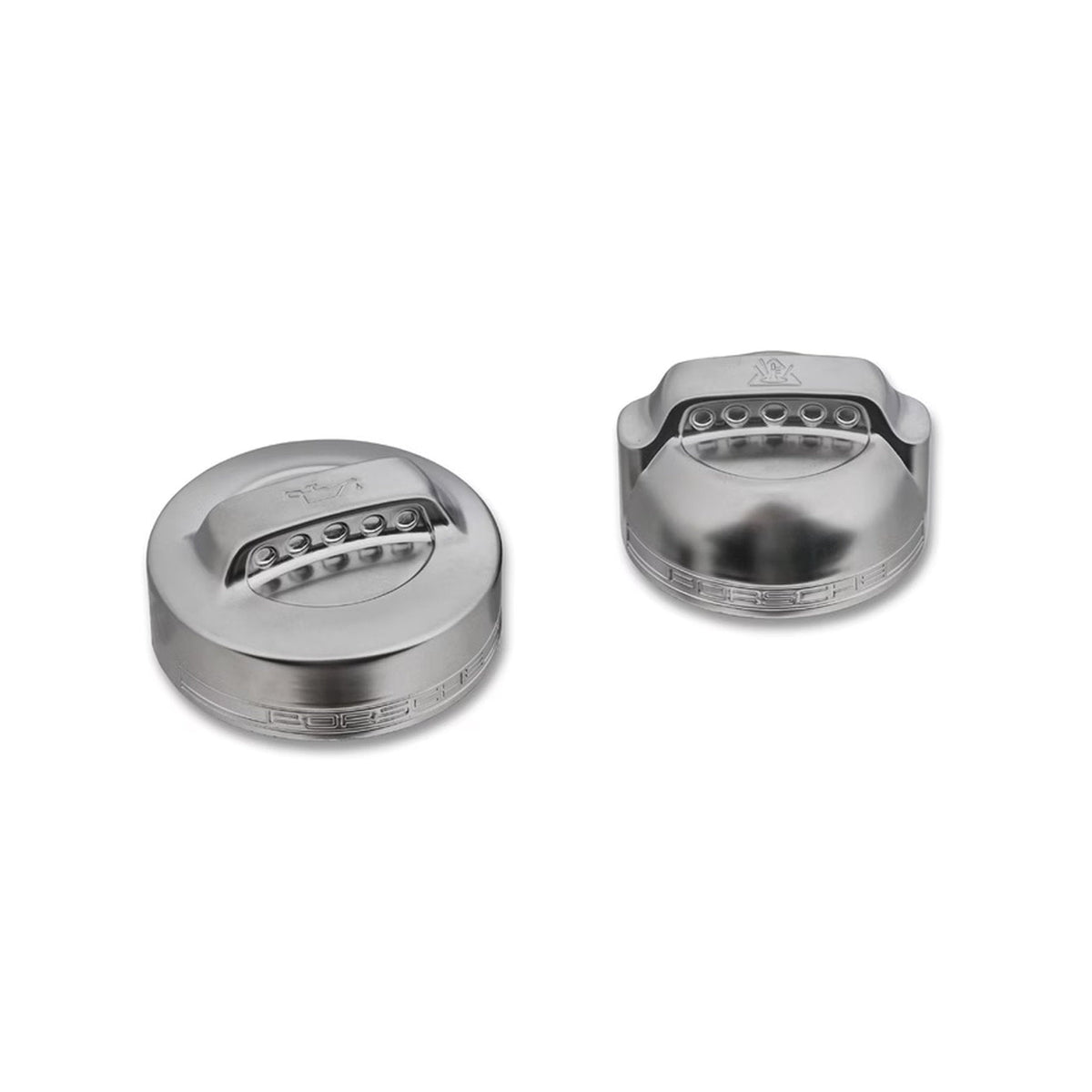 Oil and Coolant Cap Set, Aluminum Look. Porsche 996 / 997.1 (Porsche Original)