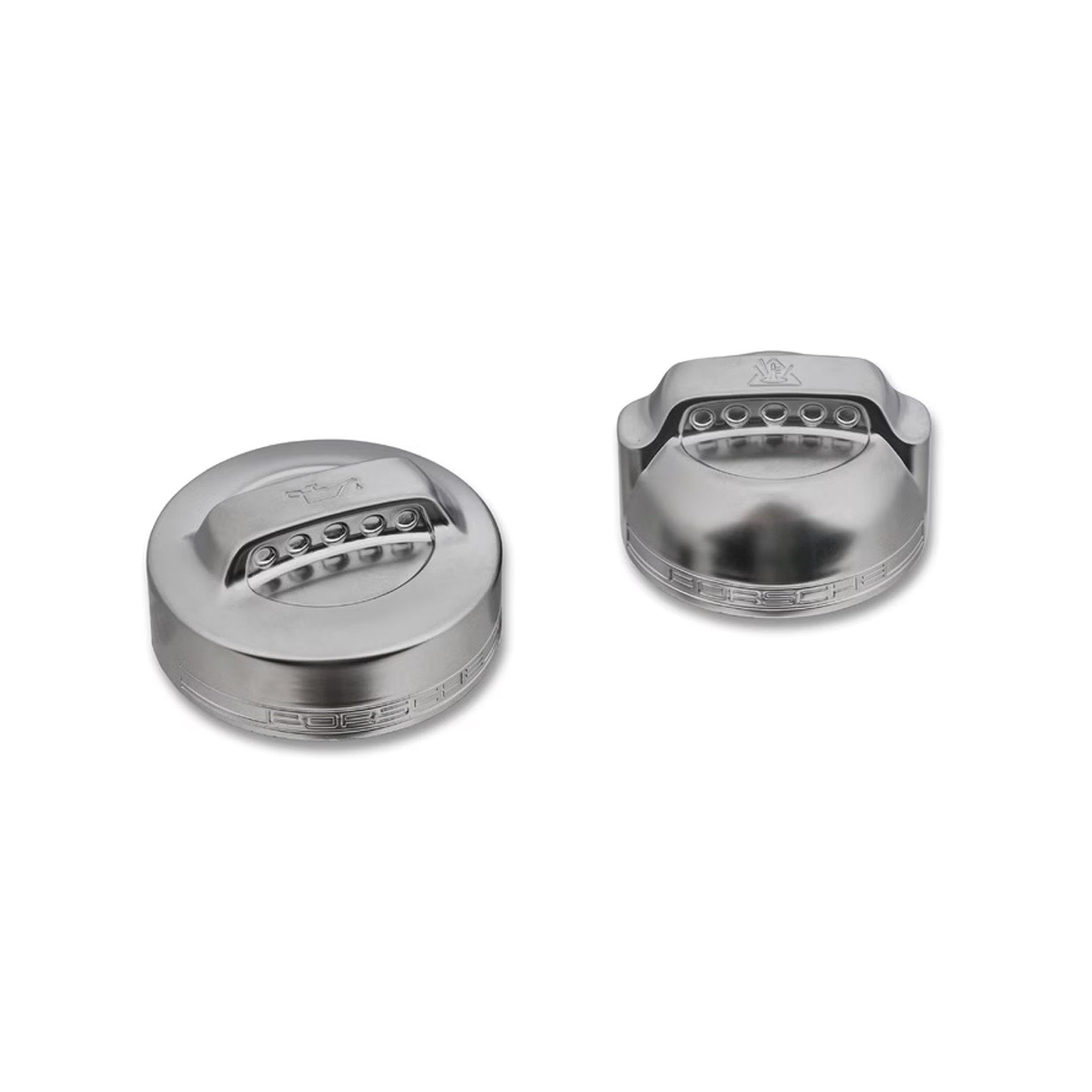 Oil and Coolant Cap Set, Aluminum Look. Porsche 996 / 997.1 (Porsche Original)