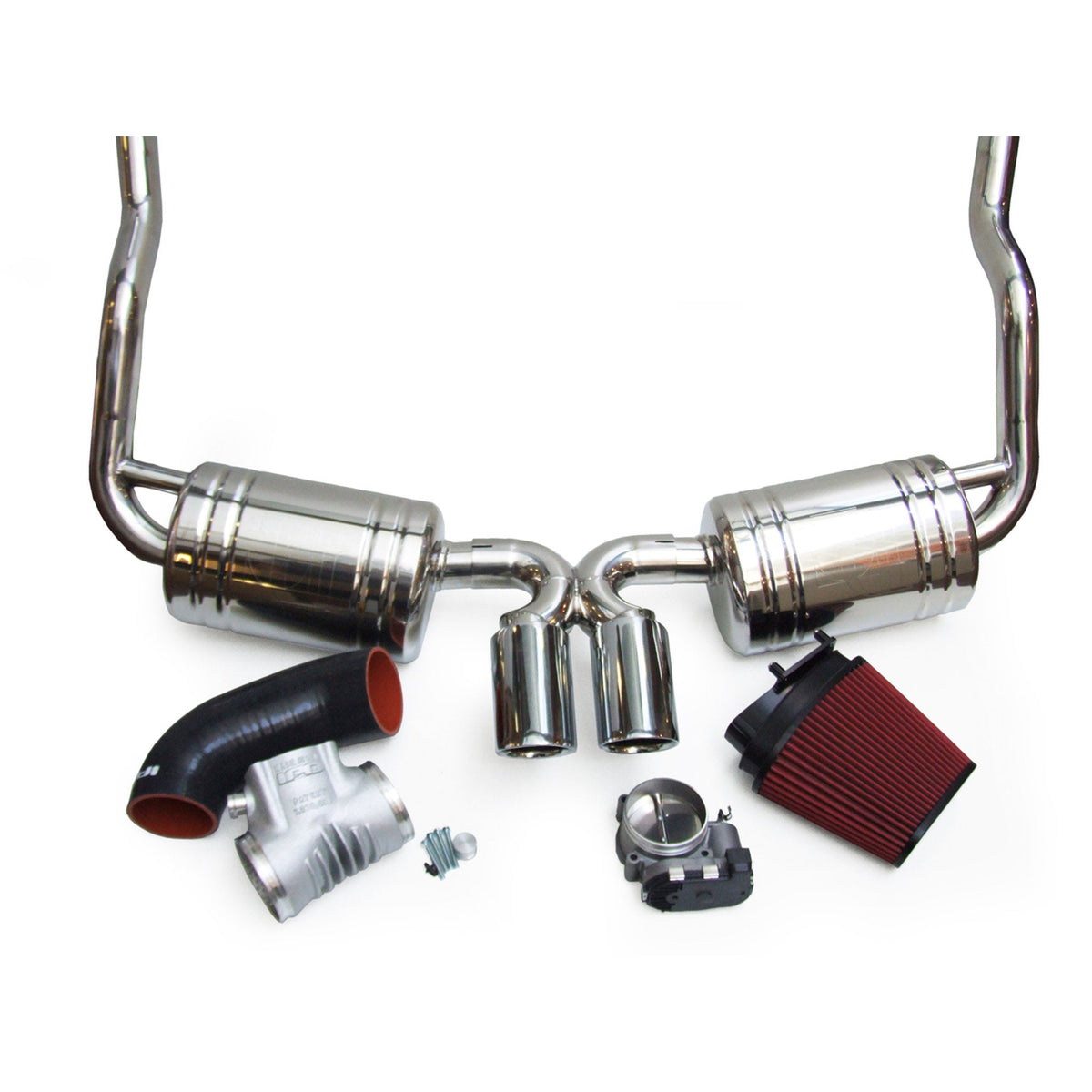 Auspuffpaket + Plenum 74 mm Drosselklappenstutzen + Induktionskit Porsche Boxster 987 / Cayman – Porsche Boxster/Cayman