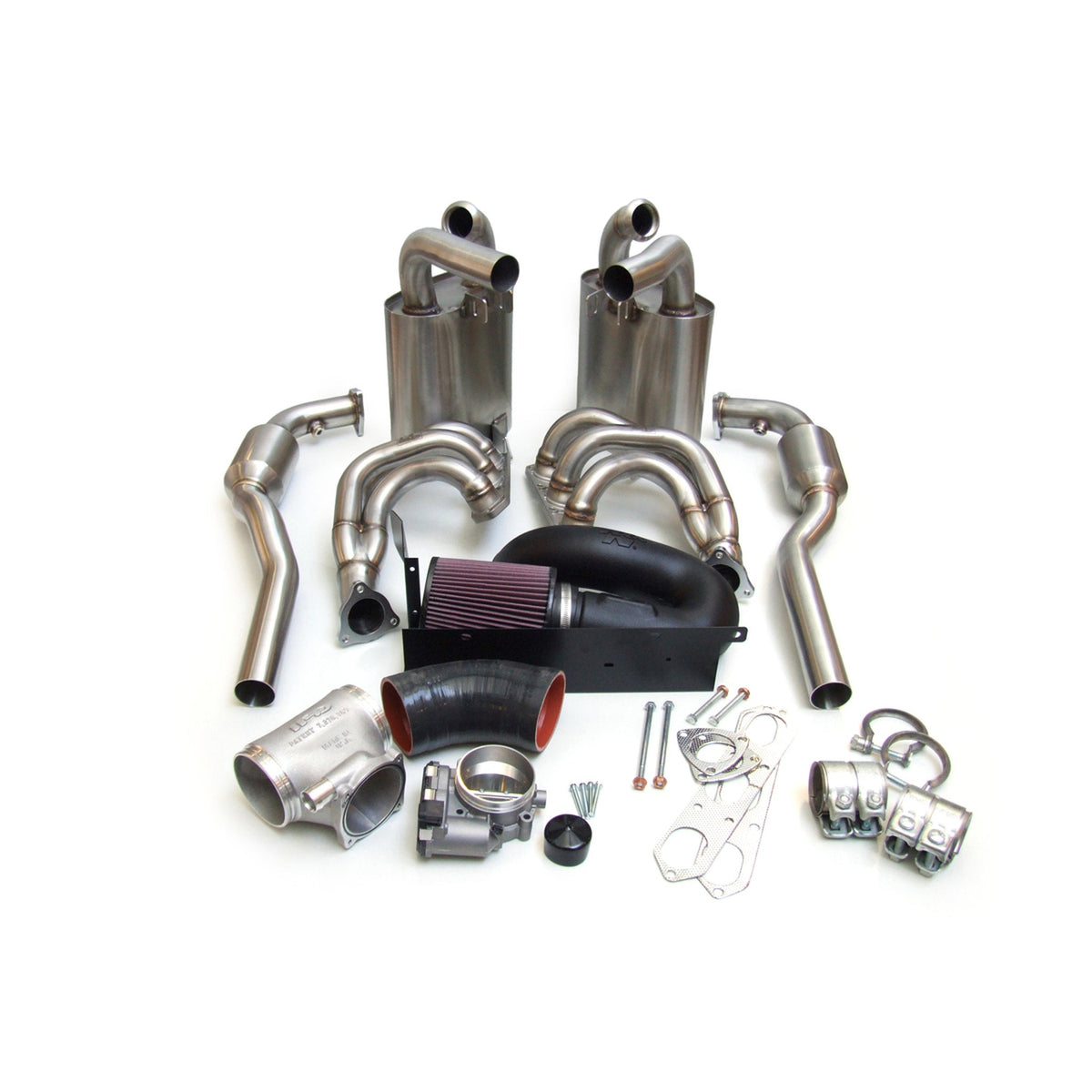 Exhaust Package + Plenum 82mm Throttle Body + Intake Kit Porsche 996 C2 / C4 / C4S