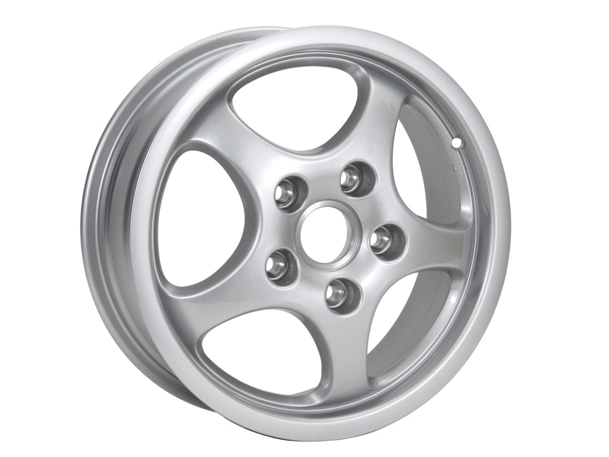 16-Zoll-Cup-Leichtmetallrad vorn, Silbermetallic. Porsche 964 C2 / C4