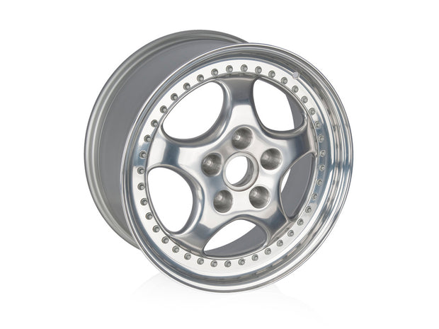 18-Zoll-Leichtmetallrad vorn, poliert. Porsche 964 Turbo 3.6L