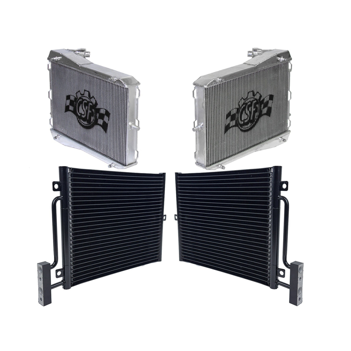 Aluminum Radiator Set for Water and Air Conditioning Systems. Suitable for Porsche 996 / Boxster 986 / GT3