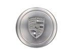 Radnabendeckel in Silber mit Porsche Wappen. Porsche 911 65-83