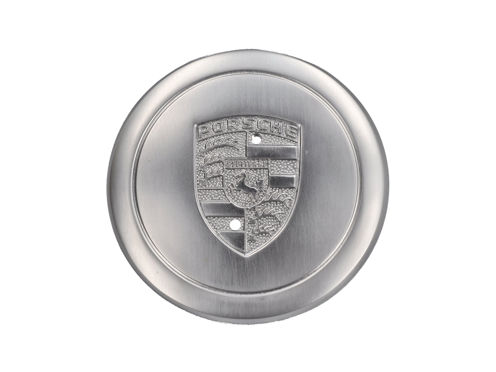 Radnabendeckel in Silber mit Porsche Wappen. Porsche 911 65-83