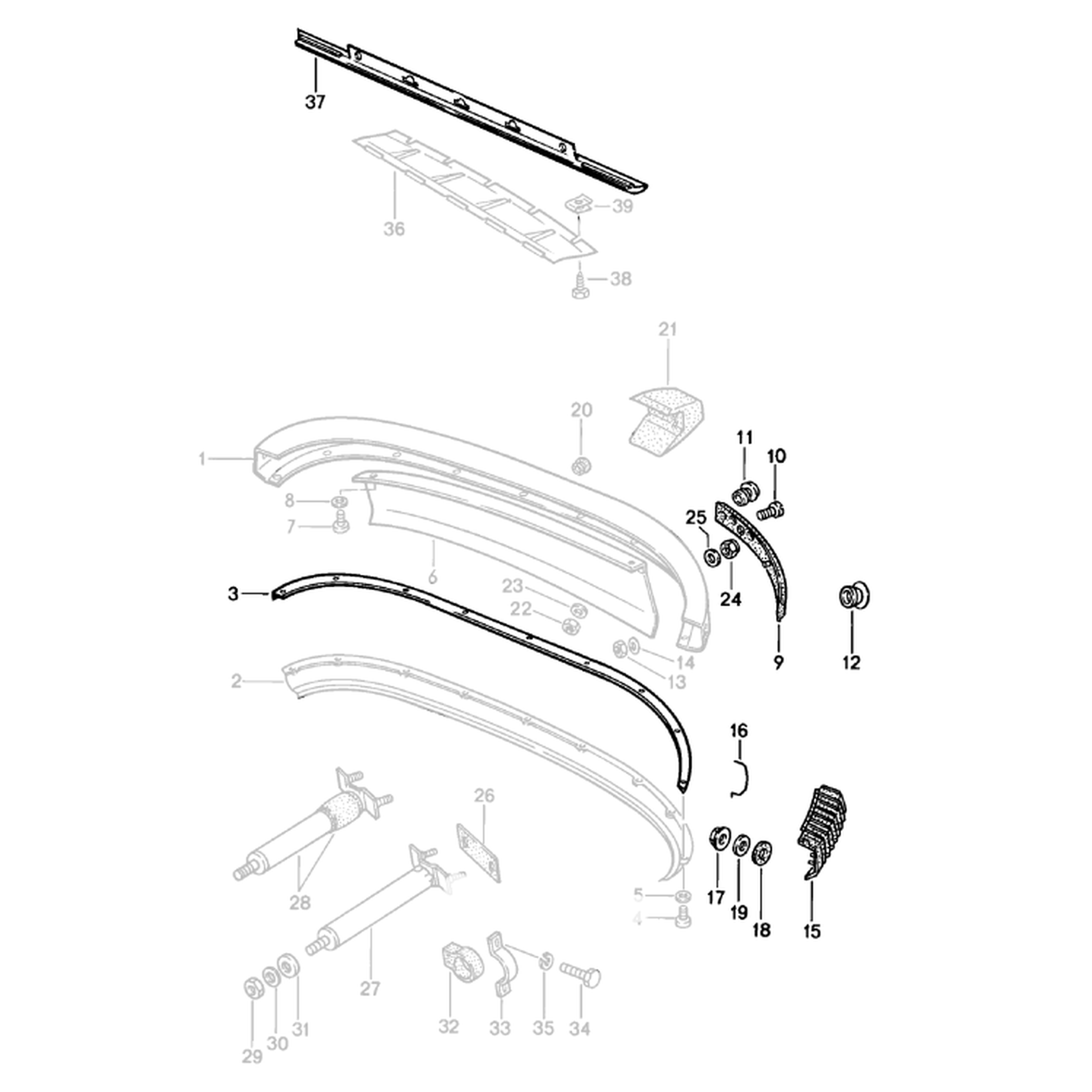 Restoration Seal Set Rear Bumper | Porsche 911 1974 – 82