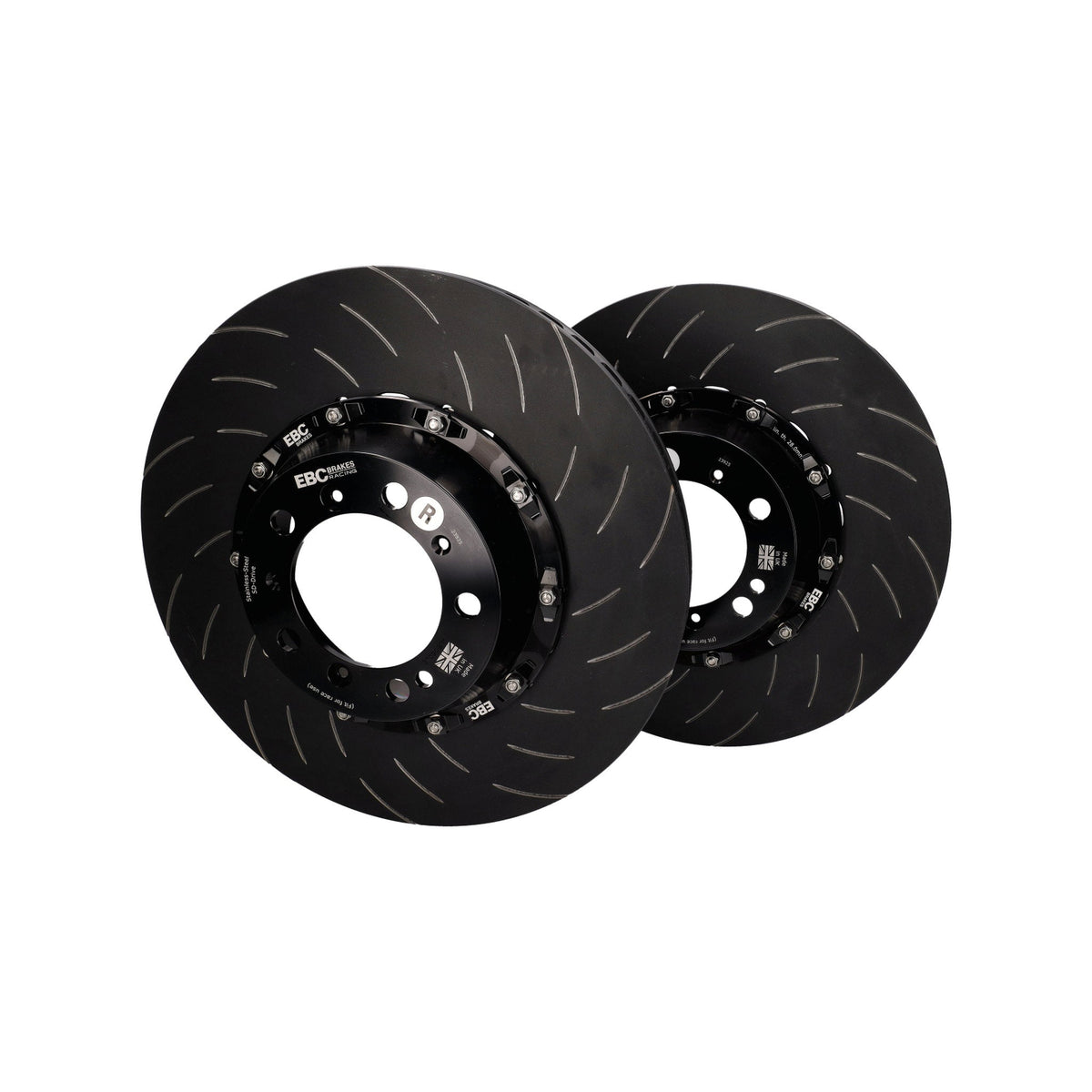 EBC Racing Two-Piece Floating Rear Slotted Brake Discs for Porsche