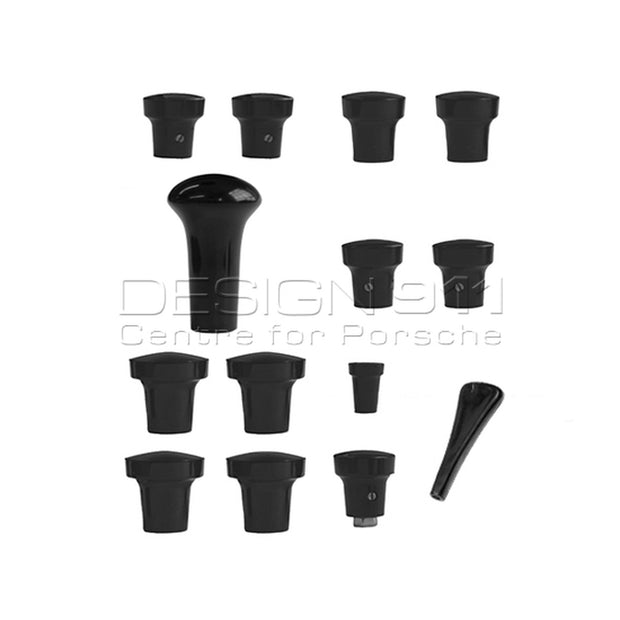 Armaturenbrettknopf-Set, Schwarz – Porsche 356B / 356C
