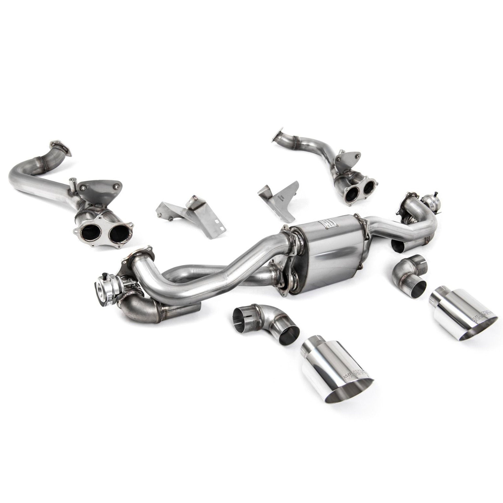 Milltek GPF Bypass-Sportauspuff mit polierten GT-115-Verkleidungen – Milltek Sport – Porsche 718 Boxster / Cayman 4.0L