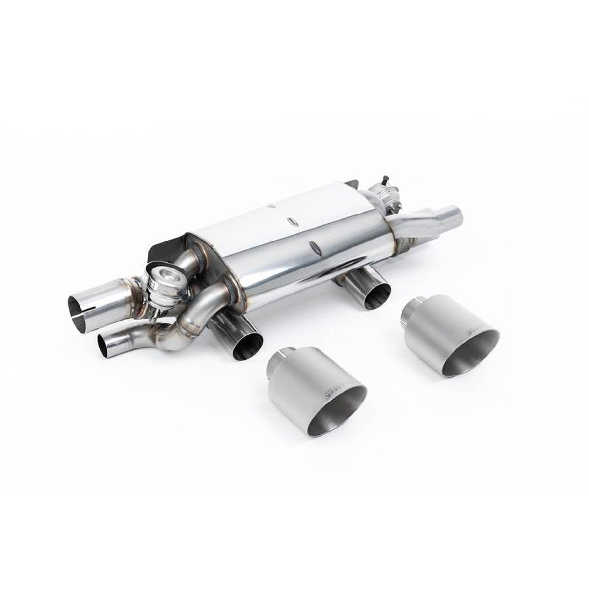Milltek Sport Rear Silencer (PSE) with GT-115 Brushed Titanium Trims. Porsche 991.2 3.0LT/S/GTS 2015-19