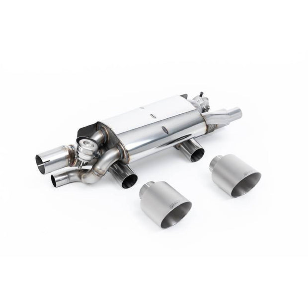 Milltek Sport Rear Silencer (PSE) with GT-115 Brushed Titanium Trims. Porsche 991.2 3.0LT/S/GTS 2015-19