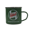 Klassischer emaillierter Blechbecher von Castrol