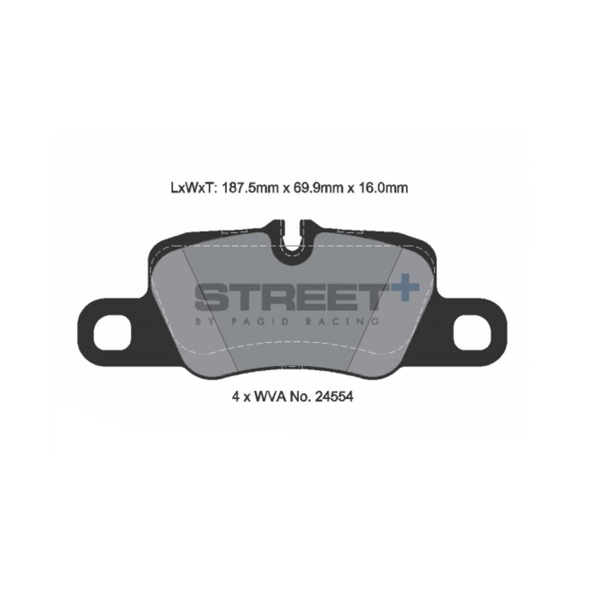 Pagid Street+ Rear Brake Pads. Porsche 991 / 970 Panamera / 971 Panamera