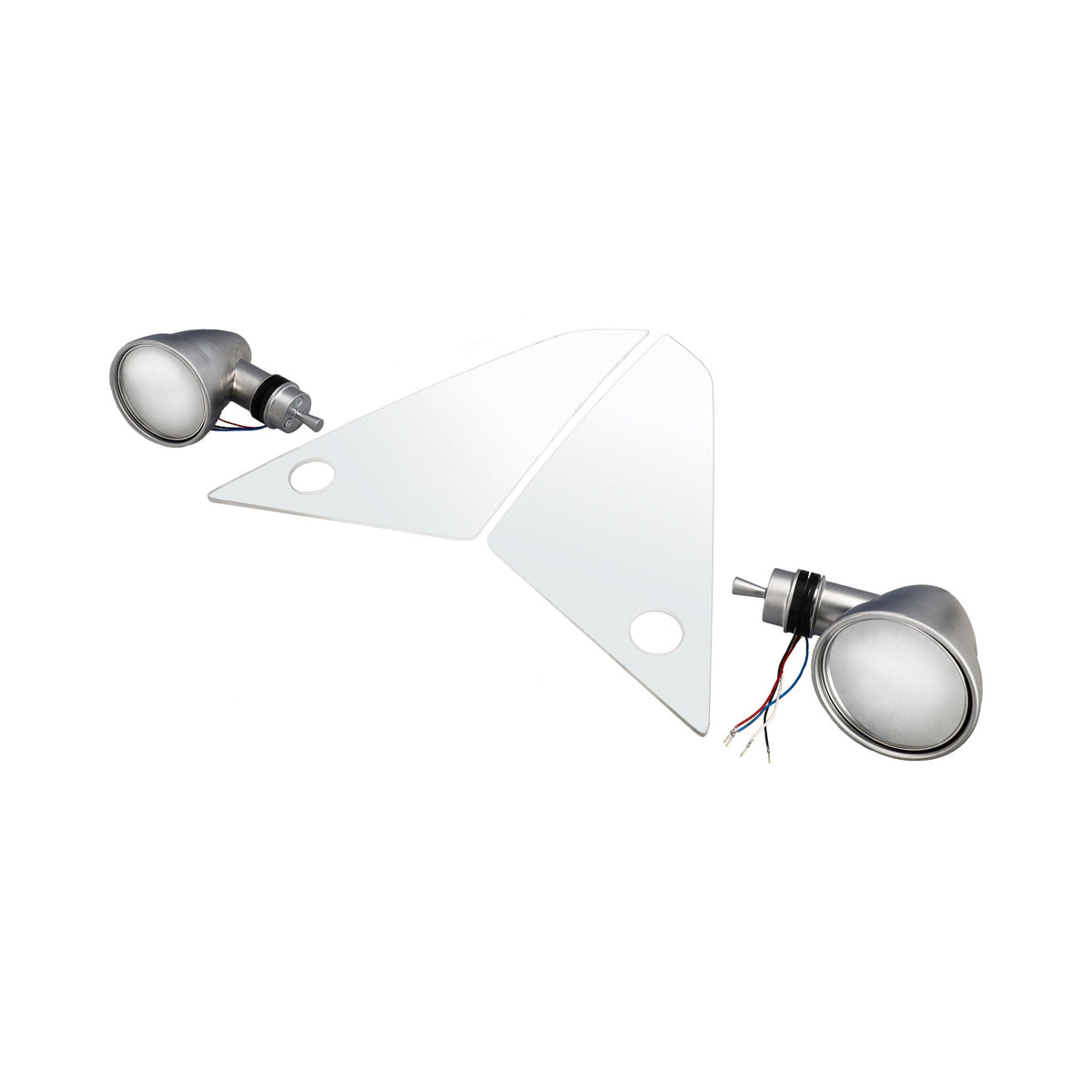 Exterior Mirror Set, Chrome, Singer-Style, Quarter Window, Porsche 911 / 912 / 930 / 964 / 993 Coupé 1965-98 – OEM