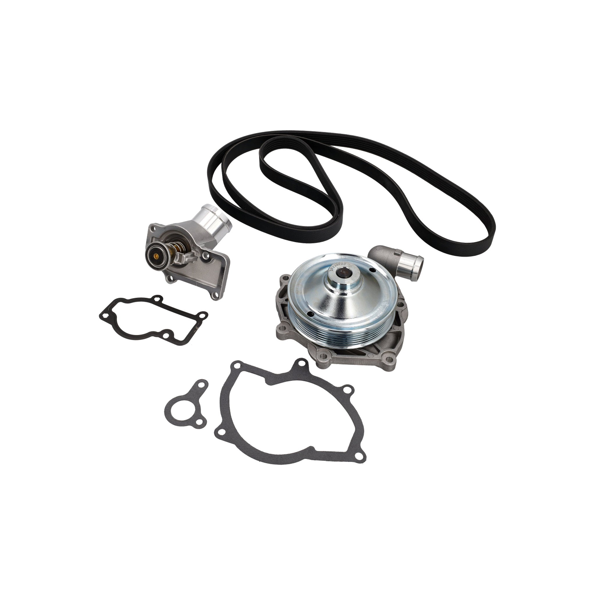 Water pump, V-belt & thermostat kit. Porsche Boxster 987 / 987C Cayman / 997 C2 / 997 C4 (non-turbo)