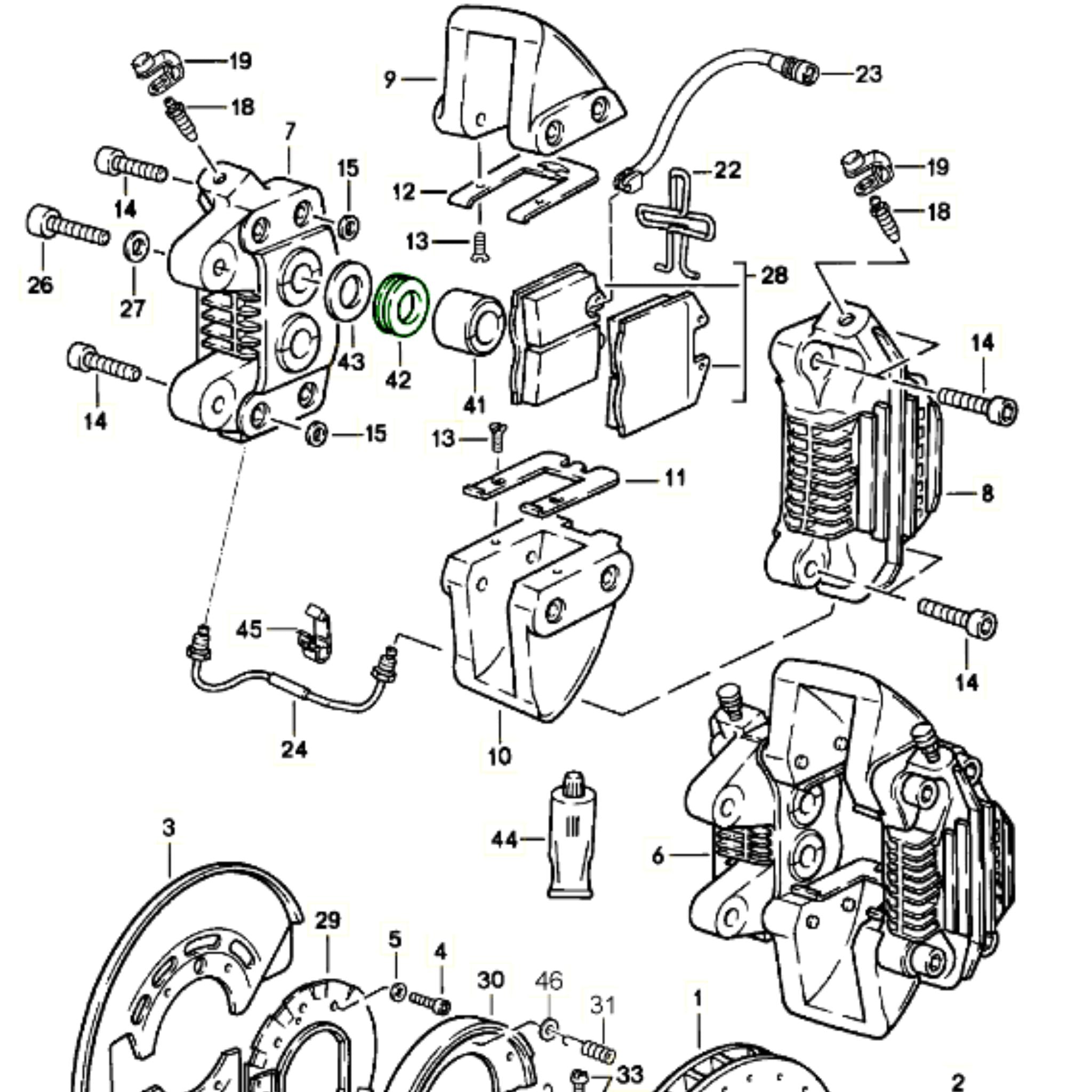 Wiper Seal Rear Brake Caliper 30mm Porsche 911 Turbo (930) 1978-89