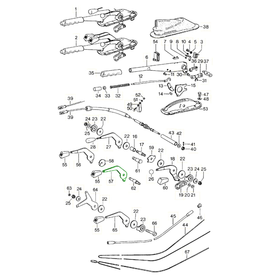 Operating lever heater left Porsche 911 G-model (1975-1989)