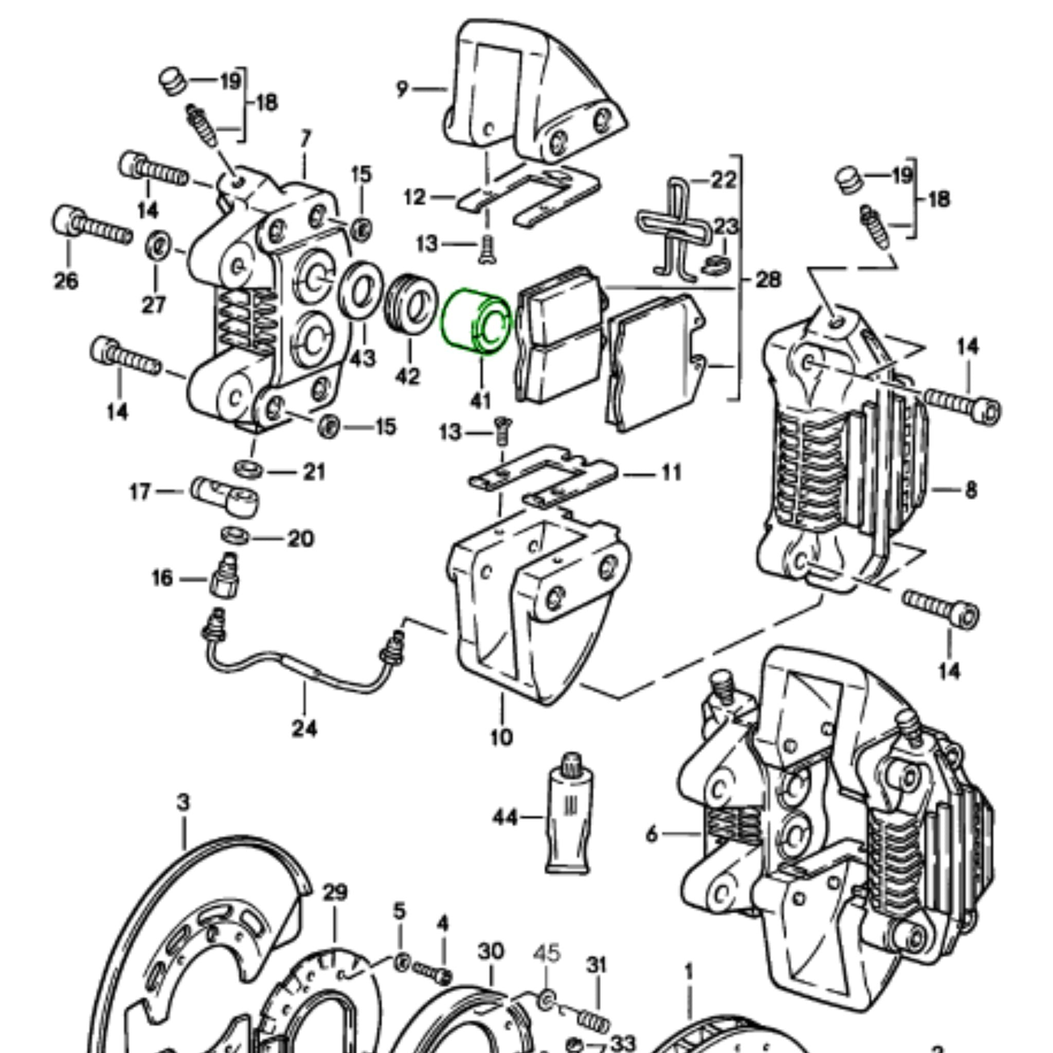Bremssattelkolben Ø 30mm Hinten Porsche 911 Turbo (930)