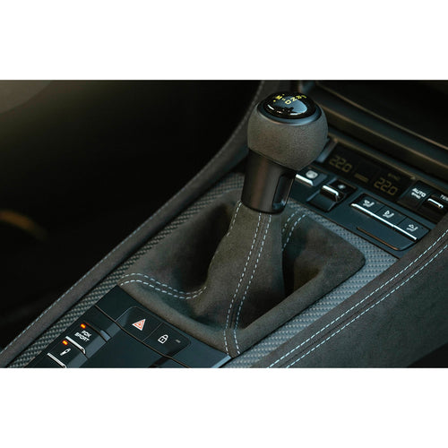 PDK Sports Shifter and Shift Boot Upgrade Kit, black Race-Tex / grey stitching. GT3
