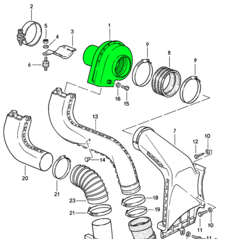 Heizgebläse Stahlgehäuse Porsche 911 3.2 & 964 Turbo (1984-1994)
