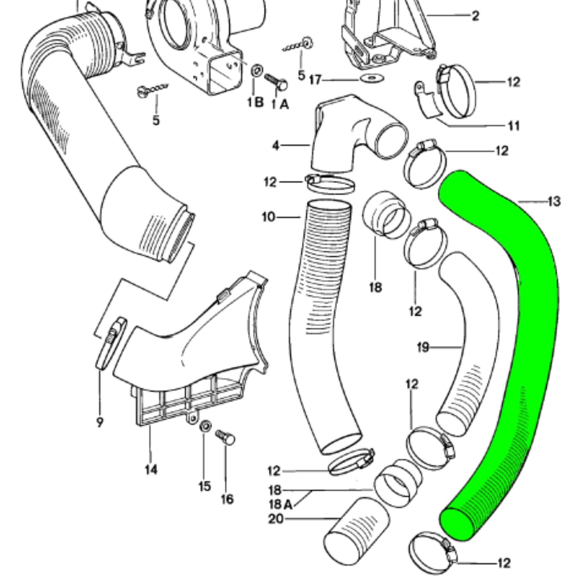Blower Hose 60mm Black or Beige Porsche 911 (75-83)