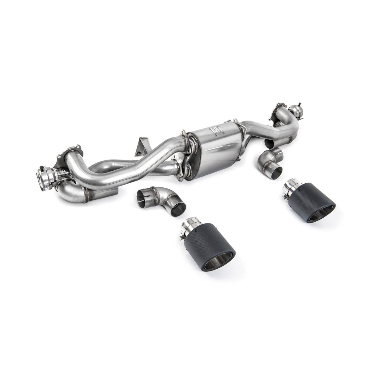 Milltek Sportauspuff ab GPF nach hinten und Carbon Jet Trims – Porsche 718 Boxster / Cayman 4.0L