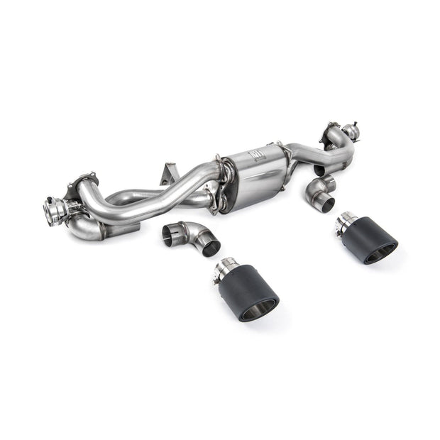 Milltek Sportauspuff ab GPF nach hinten und Carbon Jet Trims – Porsche 718 Boxster / Cayman 4.0L