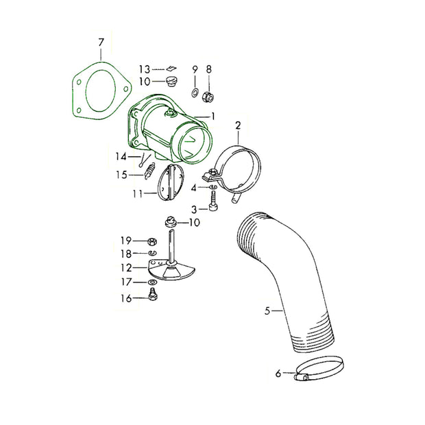 Heizklappe Wärmetauscher Stahl Porsche 911 912 (1964-1986) – Kein G50