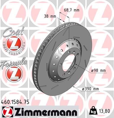 Zimmermann Formula Z Bremsscheibe vorne, geschlitzt